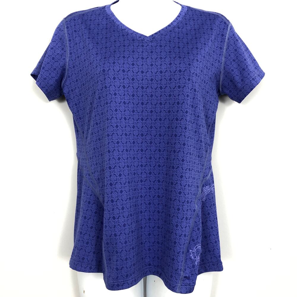 REI V-Neck Top Womens S Purple Breathable Reflective Gorpcore Outdoor Hiking